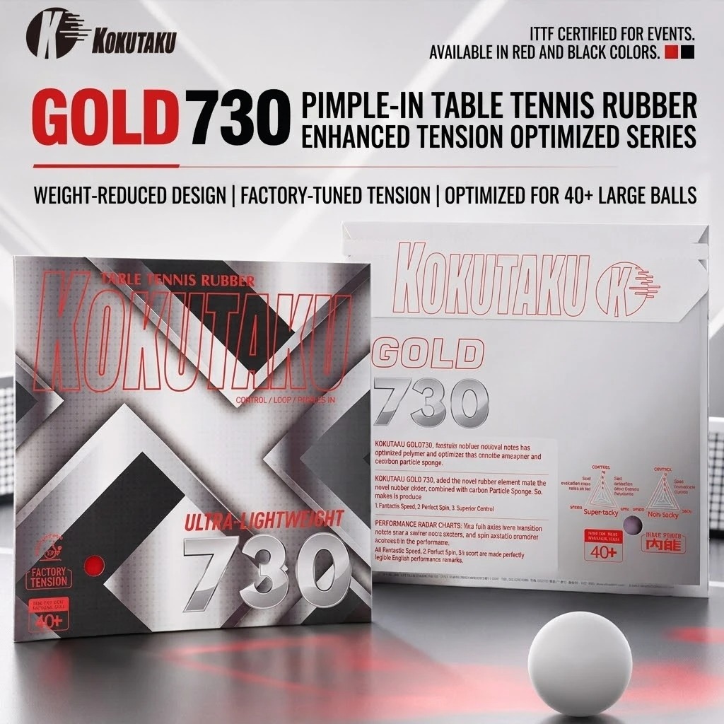 Table Tennis Defense - Kokutaku Table Tennis Racket Rubber Gold