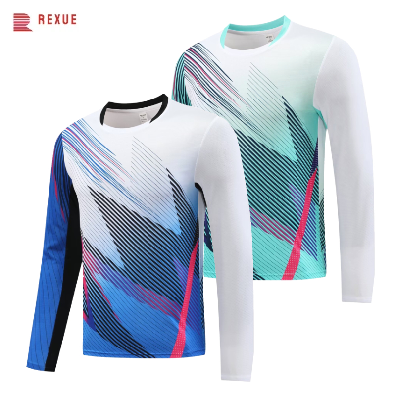 Table Tennis Shirt - Long Sleeve Badminton Shirt Unisex Table
