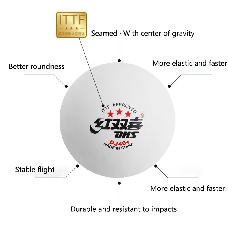 New DHS DJ40+ Table Tennis Bal - Table Tennis Tournament review and price